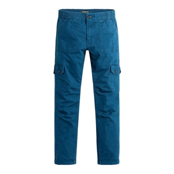 Signature by Levi Strauss & Co‎ Boys blue Dual Pocket Cargo twill Pants size M - Picture 5 of 5